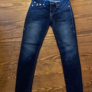 True Religion Women's Jeans Dark Wash Medium Rise Skinny Size 29